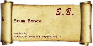 Stum Bence névjegykártya